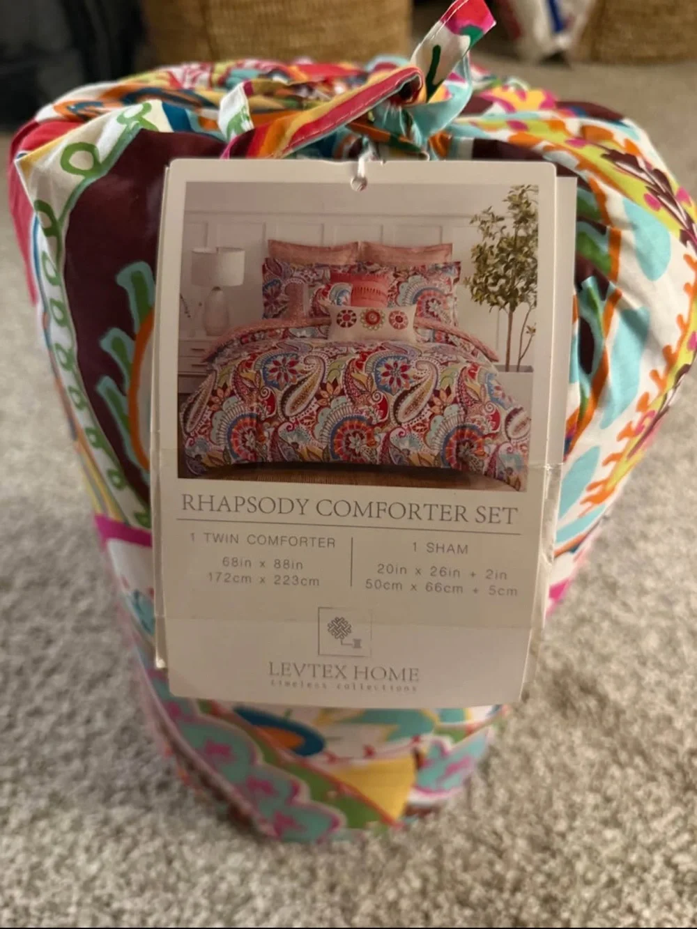 Levtex Paisley Comforter - Turquoise, Pink, Yellow, Green, Orange